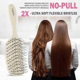 Cepillo Desenredante de Fiora Naturals – 100% Bio-amigable Cepillo Desenredante con Cerdas Ultra Suaves – Desenreda a través de enredos con facilidad – Para Cabello Rizado, Liso, Negro Natural, Mujeres, Hombres, Niños, Cabello Seco y Húmedo