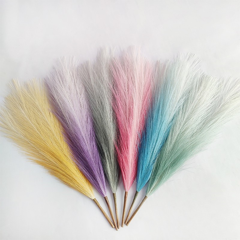 8Pcs Artificial Pampas Grass Versatile Decorative Gradient Green Modern Vase
