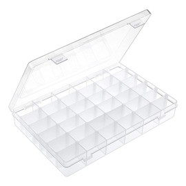 Caja Organizadora de Plástico Transparente con 36 Rejillas y Divisores Ajustables, Caja de Recogida de Piedras para Abalorios, Clavos, Joyería, Arte, Manualidades DIY, Artículos de Pesca