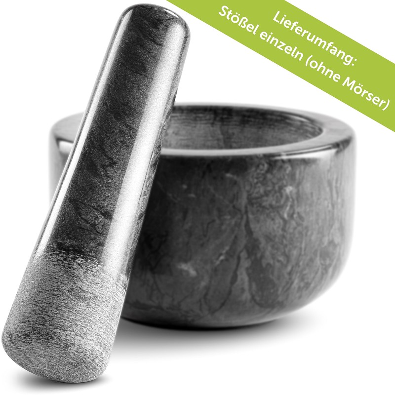 madeco Replacement Pestle Marble 16 cm Stone Pestle Black Polished