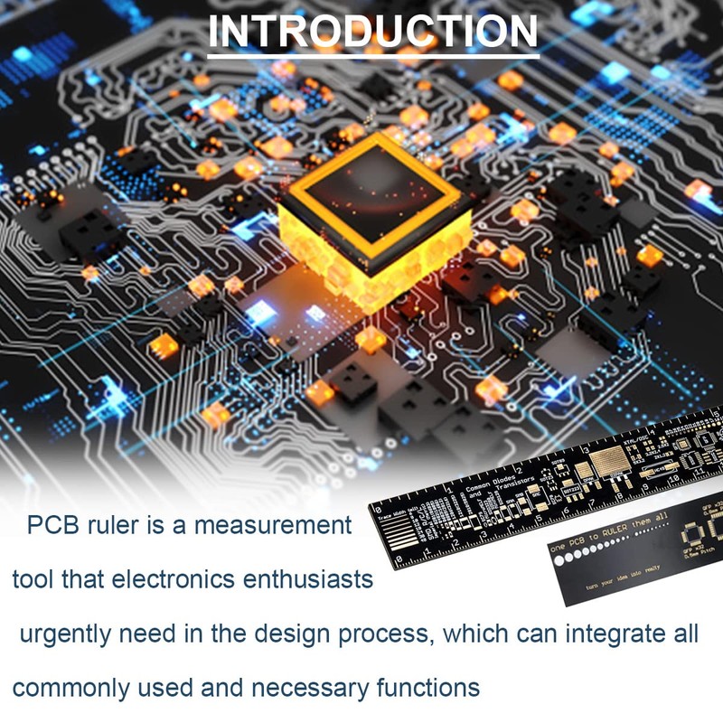DAOKAI 3PCS PCB Ruler 3Sizes 15/20/25cm 5.9/7.8/9.8in Multifunctional Engineering Ruler