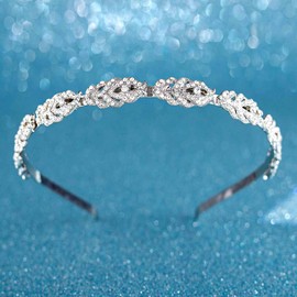 Firuilo Sparkly Rhinestones Headbands Glitter Crystal Hairbands Wedding Bridal Head Hoops for Women