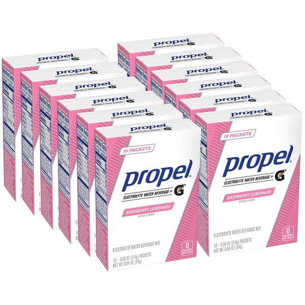 Propel Powder Packets Raspberry lemonade With Electrolytes, Vitamins and No Sugar (120 Count)