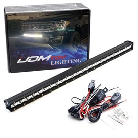 iJDMTOY Behind Grille Mount 25-Inch Ultra Slim LED Light Bar Kit Compatible with 2016-2019 Ford Explorer, Includes (1) 72W High Power LED Lightbar & Mounting Brackets + Relay Wire Kit