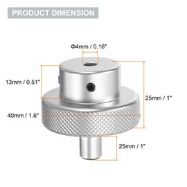 HARFINGTON Aluminum Alloy Handwheel 40mm OD 4mm Bore Lathe Hand Wheel with Rotate Handle Aluminum Milling Machine Handle with Wrench and 2pcs Screws for Milling Machine Lathe, Silver Tone