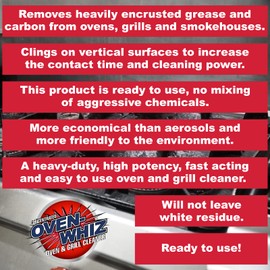 1 Gallon (128 Oz.) Oven-Whiz Oven & Grill Cleaner by FryOilSaver Co., Removes Tough Stains, Carbon, Grease & Food Burnt for BBQ Grills, Ovens, Grates for Home Kitchens, Restaurant, Food Trucks & Diner