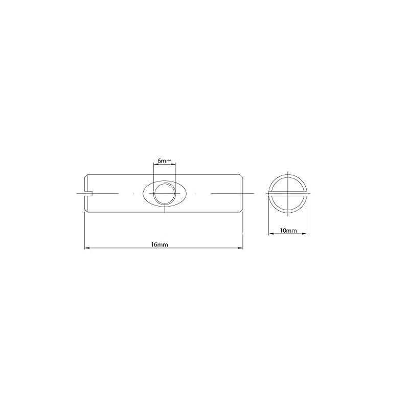 M6 (6mm x 16mm) Symmetric Furniture Barrel Nut Zinc Plated