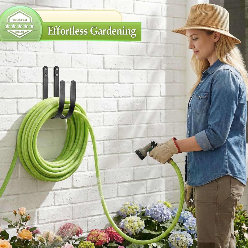 Lifyzoon Garden Hose Holders Mount: Wall Mount Garden Hose Hangers