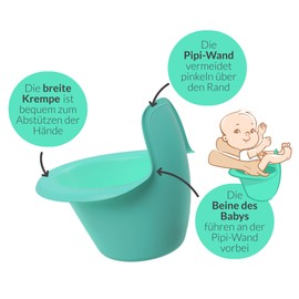 Easypisi Baby Potty for Holding (Peach), Nappy-Free, Baby Pot Toilet, Mobile Boys/Girls Children's Potty up to 1 Year, Baby Accessories, Made in Germany