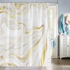 Shocur Marble Shower Curtain, Modern Luxury Cream and White Stone