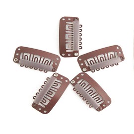 Pack of 100 Wig Clips, Weft Clips, Wig Clips, Snap Clip Hair U Shape Metal Clips, Used for Wig and Hat Attachment (Black and Dark Brown)