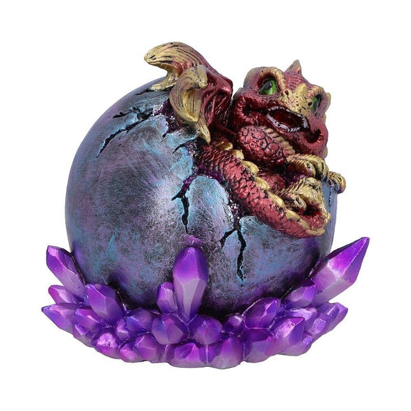 Nemesis Now Crimson Hatchling Glow Dragon Red Dragonling Crystal Figurine,