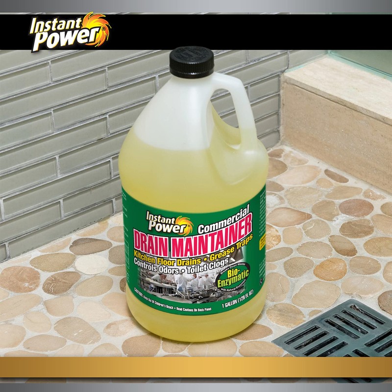 Instant Power Commercial Drain Maintainer - Liquid Enzyme Clog Remover,