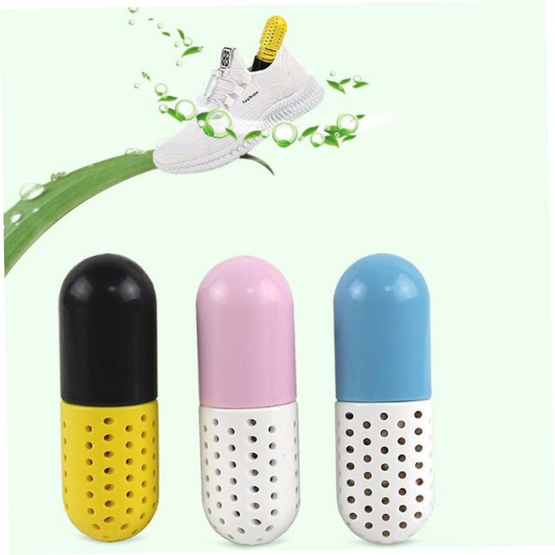 KOMBIUDA 2pcs Capsule Shaped Deodorizer for Shoes Moisture Absorbing Agent