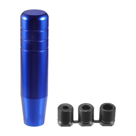 A ABSOPRO Universal Shift Knob Cylinder 13cm Stick Shifter Lever Knob with 3 Adapter for Automatic and Manual Vehicle Aluminum Alloy Blue (Set of 4)