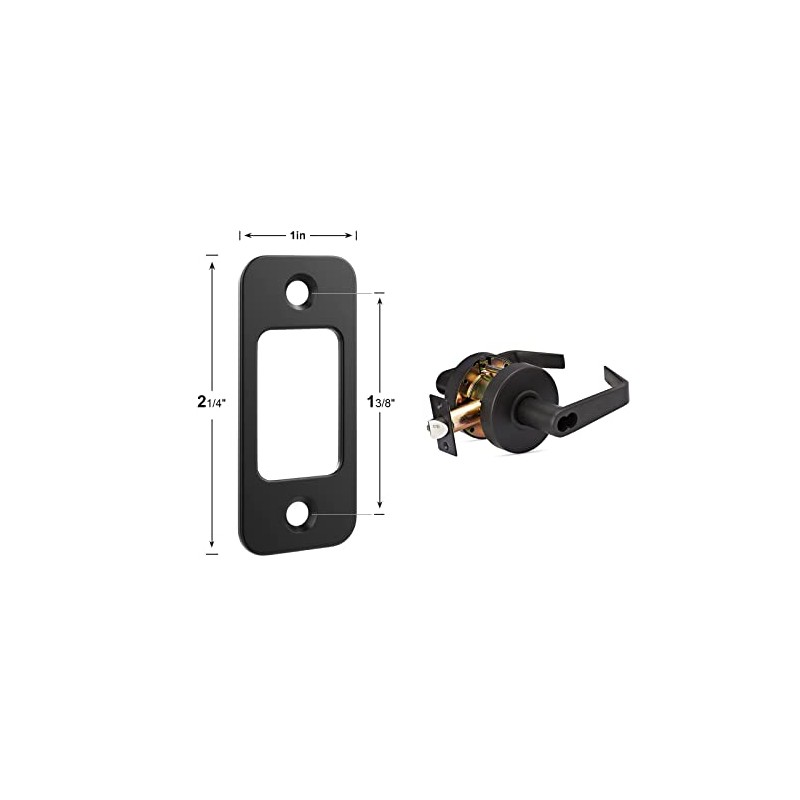 Deadbolt Strike Plate Door Backplate 1" x 2-1/4" Round Corner
