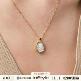 Ana Luisa Rose Engraved Necklace - Hannah - 14K Gold Plated Necklace with Engraved Rose - Hypoallergenic, Water-Resistant, Tarnish-Free Jewelry - Stylish Gold Necklace - Women Gift Ideas