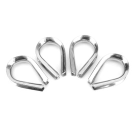 Wire Rope Cable Thimbles, 4 Pieces 12 mm M12 Stainless Steel Wire Rope Cable Thimbles Fits 1/2 Inch Diameter Wire Rope Cable