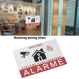 Create idea 10pcs 24-Hour Electronic Monitoring Warning Sticker Video Surveillance Sign CCTV Security Camera Sign Indoor and Outdoor Use Warning Safety Sticker in French