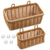 Set of 2 Wall Hanging Baskets, Boho Style Hand-Woven Hanging