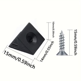 Drawer Repair Wedges,Plastic Corner Braces for Fixing Sagging Drawers,Includes Screws for Easy Installation (Black, 50pcs)
