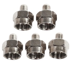 EZYUMM 5-Pack Coax Cap Cover - 75 Ohm Terminator for Splitter, AMP, Coaxial Cable, TV Antenna & Wall Plates (F Type, Brass Connectors)