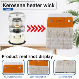 Irnyso Heater Oil Kerosene Lamp Wick 20430 5.7''Wide x 8" Long fits Duraheat DH1051 Dyna Glo WK11C8 Kero-World KW-12 Redstone WK11C8 etc