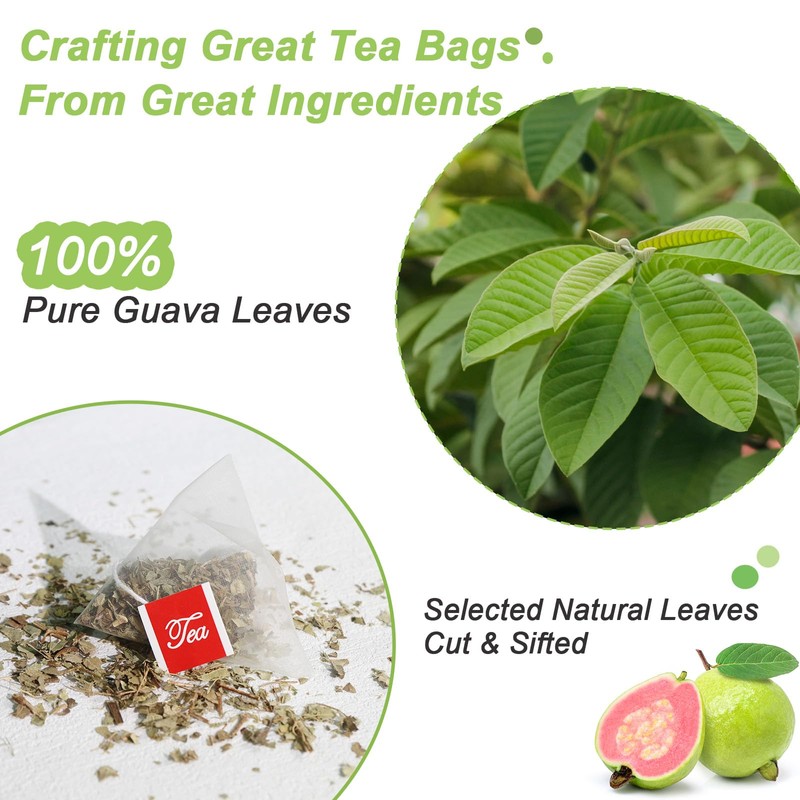 FullChea - Guava Leaves Tea Bags, 50 Teabags - Hojas