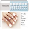 Sethexy - Uñas postizas de color sólido, brillantes, cuadradas, con
