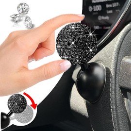 Car Push Start Button Cover, Diamond Joystick Car Starter Button Cover Cute Car Accessories for Women Interior Car Push to Start Accessories Engine Start Button Cover Car Decor for Girls - Colour: (Red)