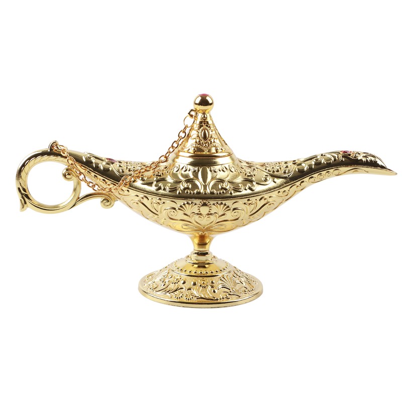 Magic Genie Lamp Exquisite Gold Eye Catching Durable Alloy Smoothing