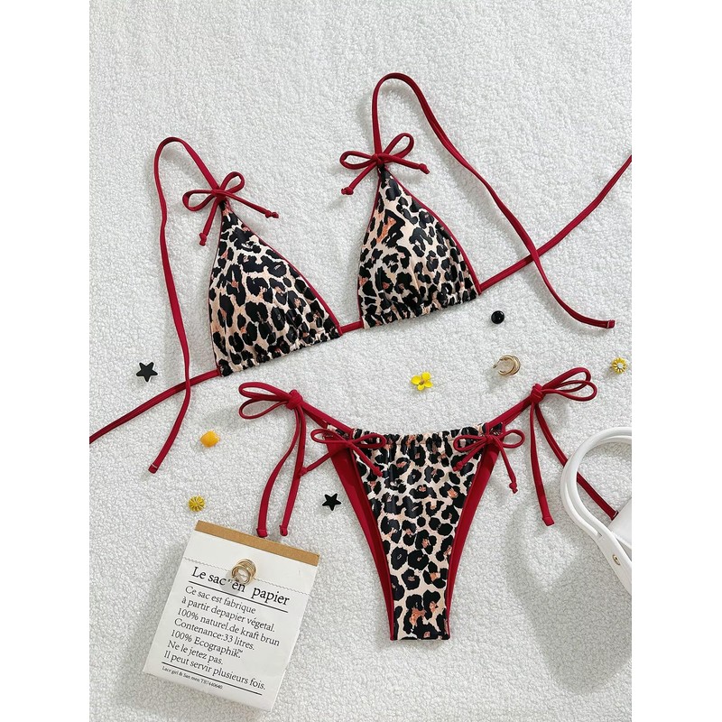 Falainetee - Traje de baño con estampado de leopardo para