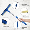 Professional 2-in-1 Window Squeegee with Telescopic Stainless Steel Handle (13.3"-18.9")