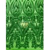 Mia Fabrics Inc. Damask Sequins - Emerald Green - Mesh