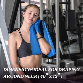 Sukeen 40"x12" Cooling Towel, 4 Pack Ice Towel, Cooling Neck Wrap Scarf, Soft Breathable Chilly Towel, Microfiber Ice Cold Towel for Men Women Gym Towel Sports Towel Yoga Towel Golf Towel