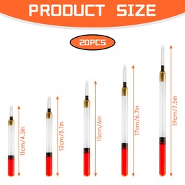 Lotsdonxia 20 PCS Fishing Floats Set – 5 Sizes High-Visibility Wagglers for Freshwater & Saltwater Fishing | Durable Tackle Accessories for Anglers