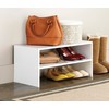 Whitmor Wood Stackable 2-Shelf Shoe Rack, White, 24 inches
