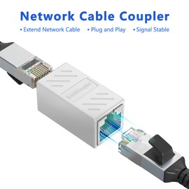 Jadaol RJ45 Coupler, Ethernet Coupler Inline Coupler for Cat8/Cat7/Cat6/Cat5e, 1000Mbps Ethernet Extender Adapter LAN Connector for Router Modem Switch Network Extension, Female to Female 5 Pack White