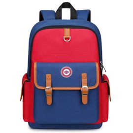 weiatas Kids Backpack Children Bookbag Preschool Kindergarten Elementary School Bag for Girls Boys (Red-blue, Large)