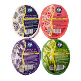 Rigasz Handmade Exfoliating Sponge Soap Set 4 x 120 gr. Natural and Renewing Cleaning Experience