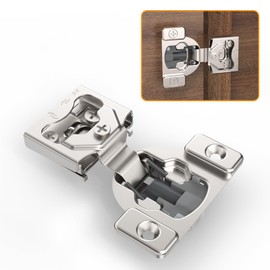 Chibery 4 Pack 3/4" 4D Concealed Hinges for Face Frame Door, Soft Close On/Off Switch, Self Closing, 105° Open Angle Concealed Stainless Steel Hinges for Framed Cabinet, Satin Nickel