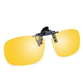 Besgoods Yellow Night Vision Polarized Clip-on Flip up Sunglasses Driving