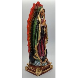 VIRGEN DE GUADALUPE EN RESINA DE 12 INCH / OUR LADY OF GUADALUPE STATUE 12 INCH