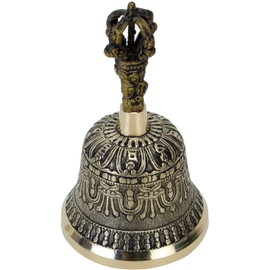 Zap Impex Tibetan Hand Bell Meditation & Prayer Bells Dorje Vajra Buddhist Bell 4 Inches