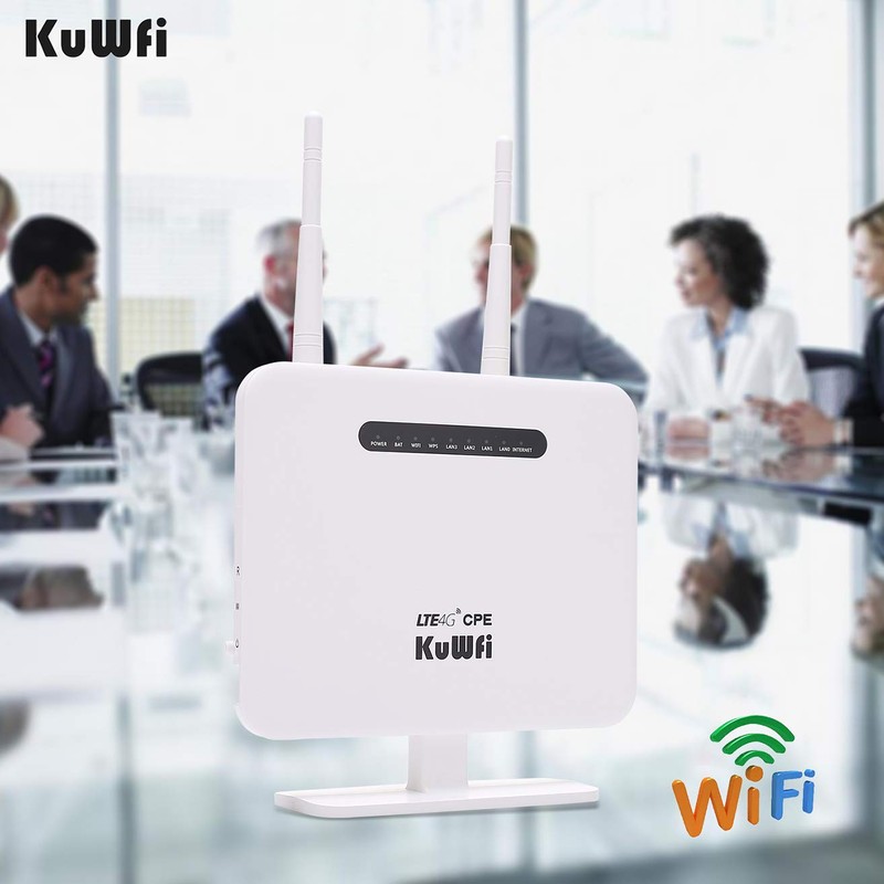 KuWFi 4G Router, 300Mbps Unlocked LTE SIM Card Router CPE