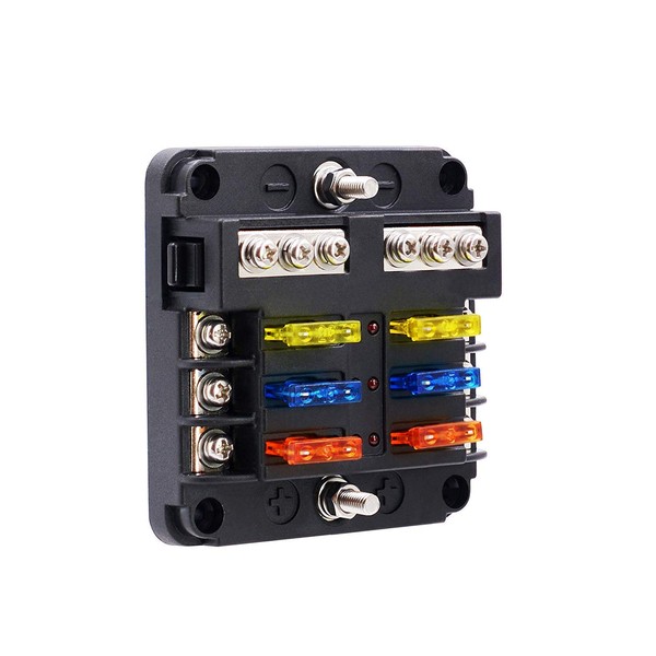 BlueFire 6 Way Blade Fuse Box Fuse Holder Standard Circuit