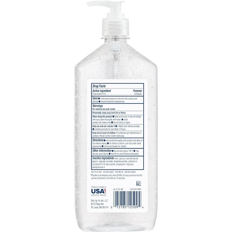 Germ-X Advanced Hand Sanitizer, Moisturizing Gel, 34oz Pump Bottle