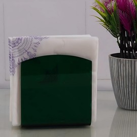 Dino74 Green Acrylic Napkin Holder - Modern Decorative Table Top Napkin Tray for Dining Table, Kitchen, Bathroom, and Office
