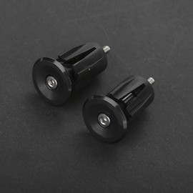1 Pair Bike Handlebar End Caps, Aluminum Alloy Bike Handlebar Handle Grip Bar End Plug Parts Road Bike Parts(Black)