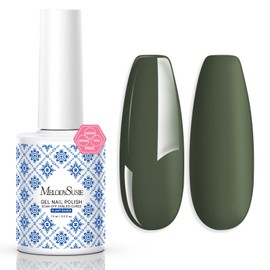 MelodySusie Fleurwee Plant Based Gel Nail Polish, Hema Free Dark Olive Green Nail Polish, Soak Off UV LED Gel Polish Gifts for Women 21 Non Toxic Long Lasting Nail Art Manicure Salon DIY at Home P08